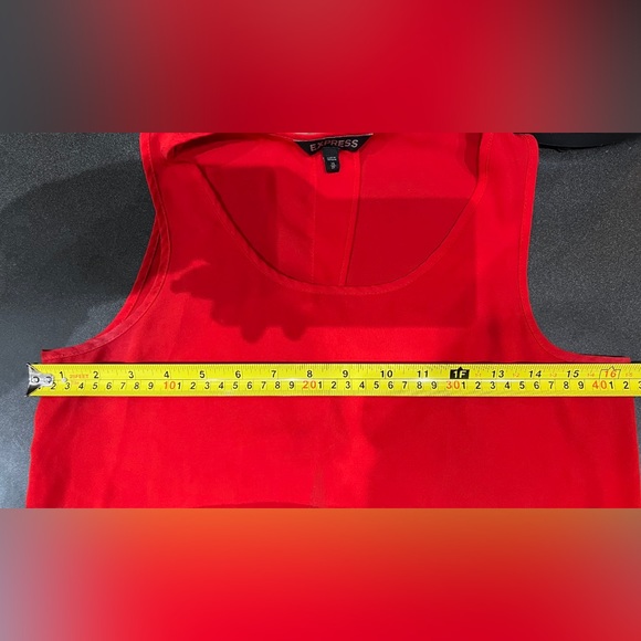 Express open back red tank sleeveless top XS Christmas silk-like polyester LN - Picture 6 of 6
